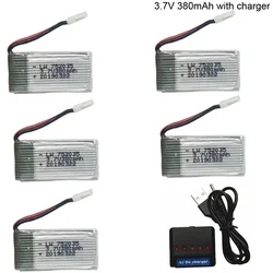 3.7V 380mAh Lipo Battery with USB Charger Spare Parts For Hubsan X4 H107 H107L H107D JD385 JD388 Battery 752035 3.7 V battery 1S