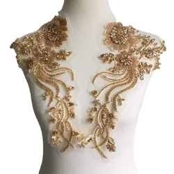 Hand-Sewed Rhinestone Waistbands, Mirror Flowers, Wedding Dress, DIY Patch, 3 Colors, Sparkling, Shoulders