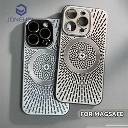 Magsafe用の磁気熱放散,iPhone 16 plus,15,14,13,12 pro max用の薄いケース,ワイヤレス充電器,チタンレンズカバー