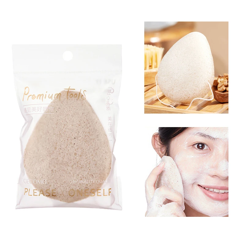 Walnut Konjac Facial Sponge For Deep Cleansing And Gentle Exfoliation Soft Skin Care Puff