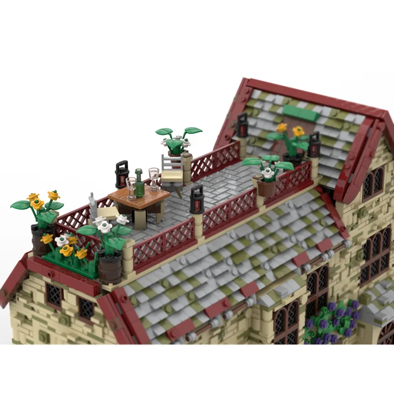 Stadt Street View Modell MOC Bausteine Ein Haus Mit Ein Dachboden Modulare Technologie Geschenke Urlaub Montieren Kinder Spielzeug Anzug