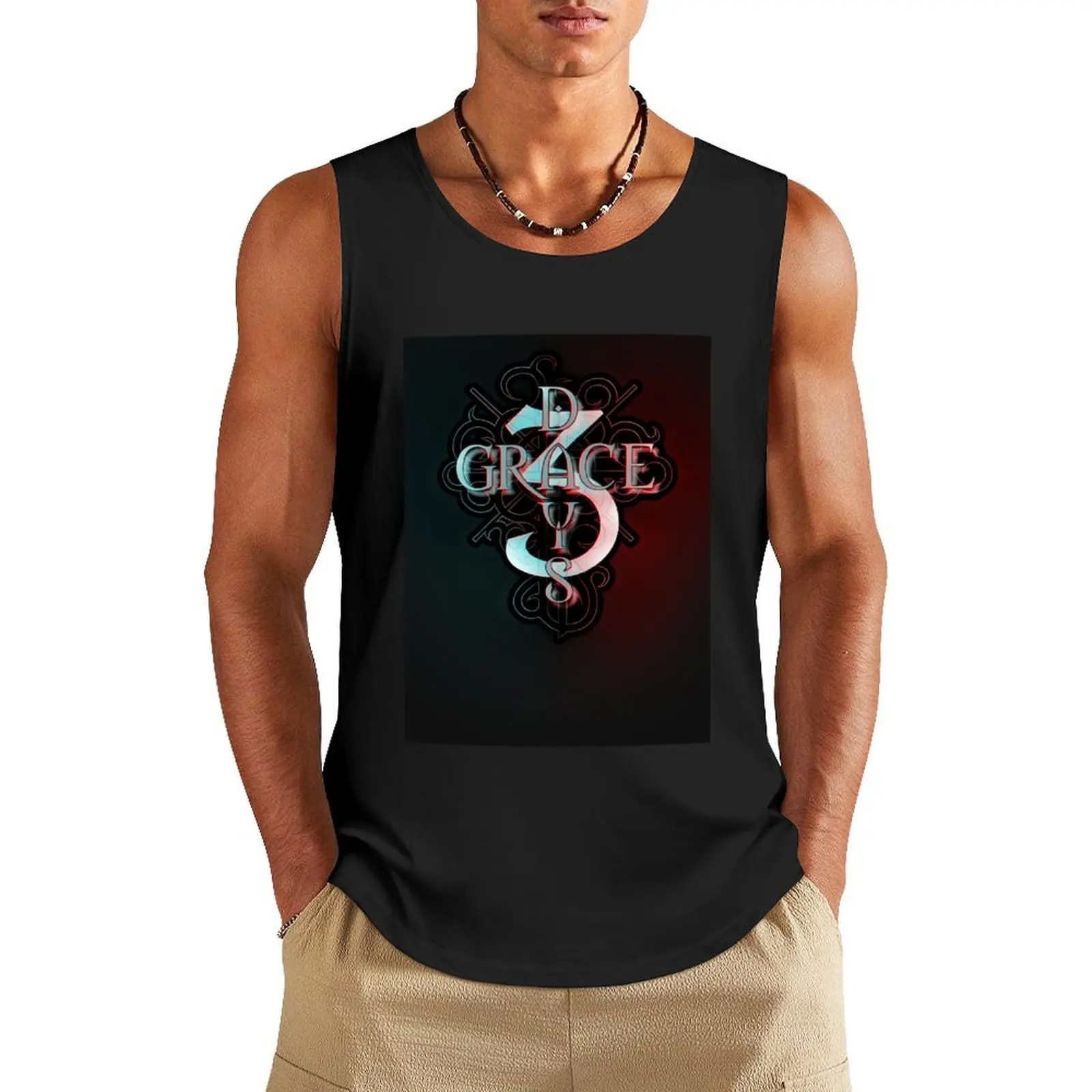 Three-Day Tank Top Fitness men clothing man sexy?costume summer clothes man 2024 anime