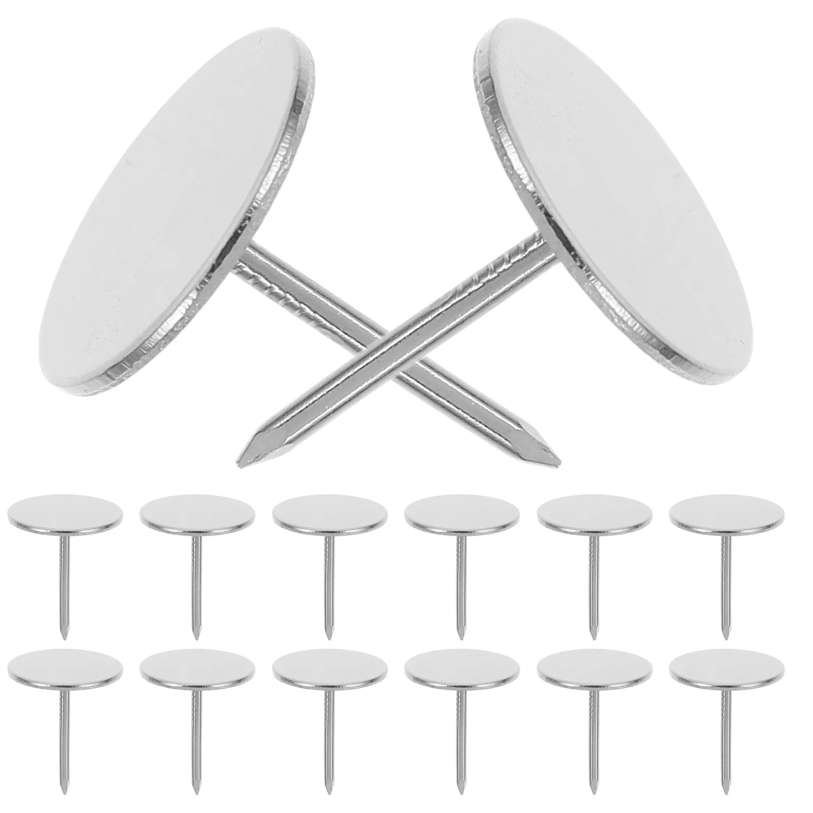 20Pcs Flat Head Thumb Tacks Iron Tacks for Cork Board Calendar Banner Hanging Craft Project Map Mounting Wall Decor Headboard