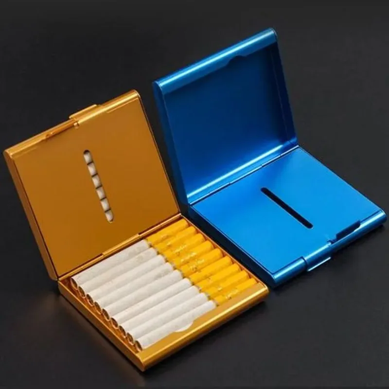Ultra-thin Flip-top Cigarette Box 20 Pieces Aluminum Alloy Creative Double-leaf Mens Personalized Custom Engraved Cigarette Box