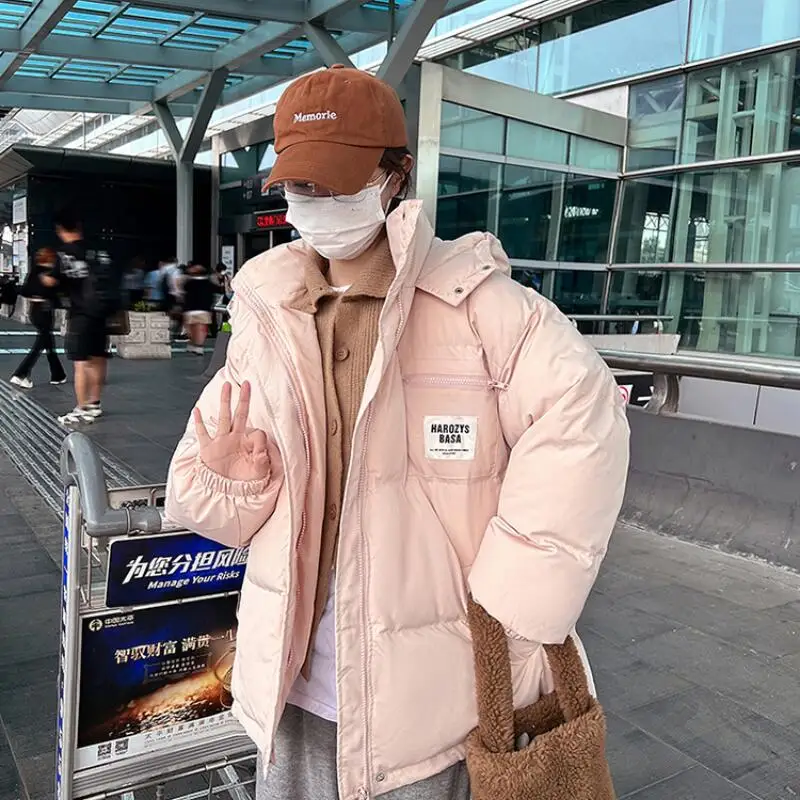 

Зимняя корейская версия для девочек, пуховая куртка с хлопковой подкладкой, утепленная женская студенческая короткая утягивающая куртка-пуховик с капюшоном