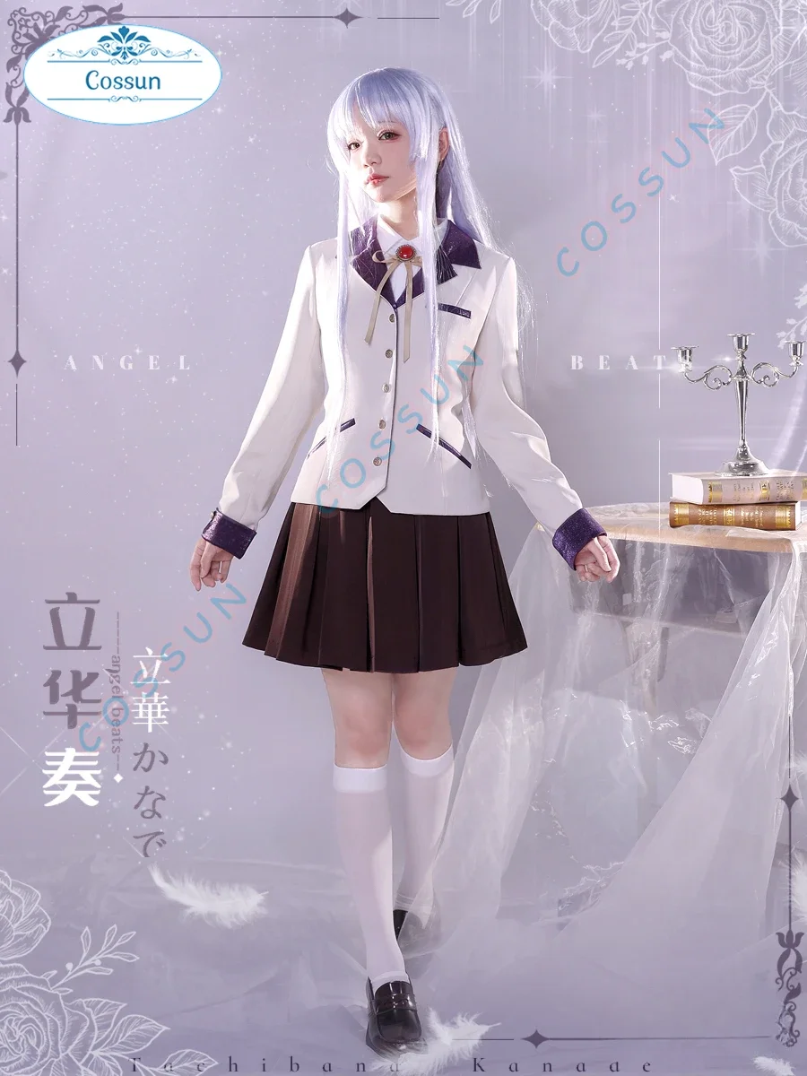 

Аниме Angel Beats Tachibana Kanade JK униформа косплей костюм наряды на Хэллоуин женский новый костюм униформа