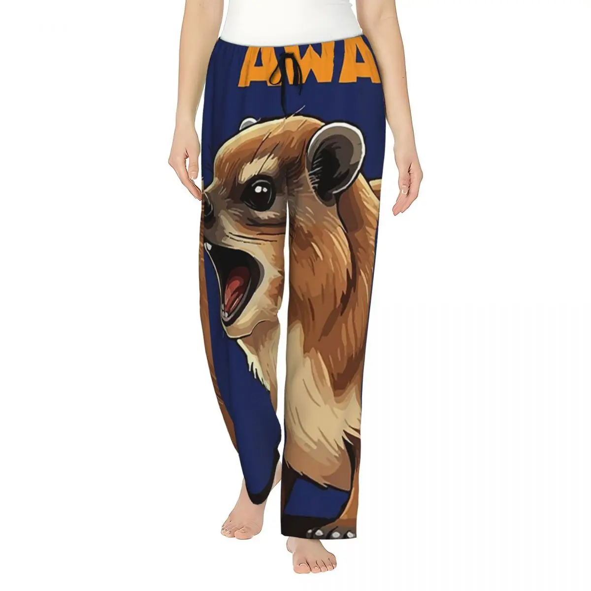 

Женские пижамные брюки Custom Rock Hyrax Lover Awawa Groundhog Dassi с карманами для отдыха и сна