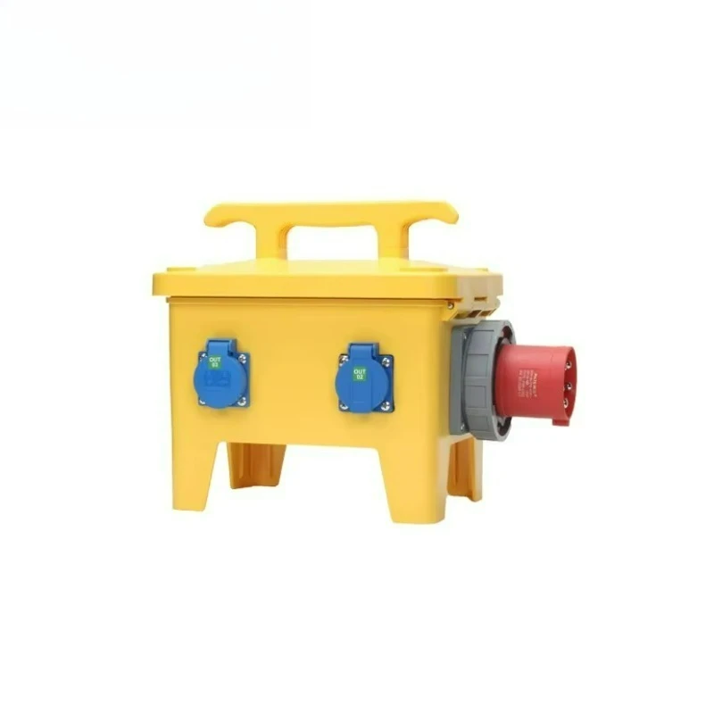 Flame Retardant Yellow Portable Socket Distribution Box Industrial Grade Combination Socket Electrical Distribution Box