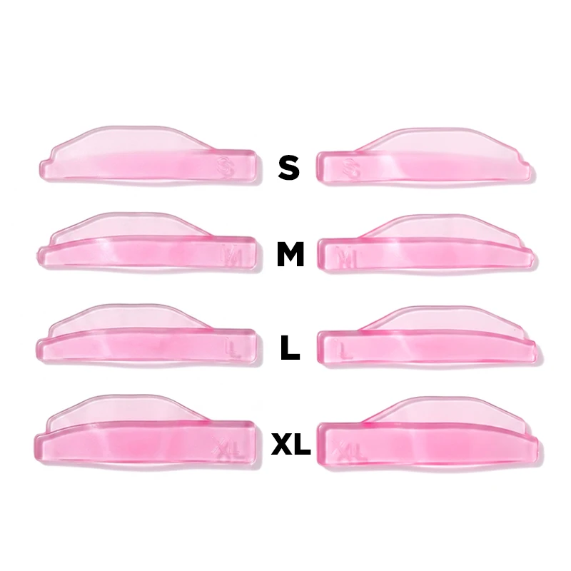 Crescent Silicone Lash Lift Shields, Pink 4 Sizes S/M/LXL Reusable Eyelash Perm Pads for Salon Lamination