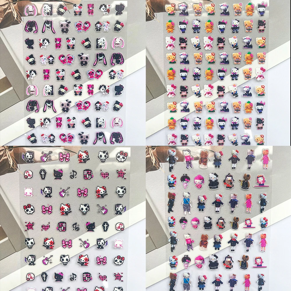 1 قطعة بولي كلوريد الفينيل سيقان طويلة صغيرة Hellokitty المشارك السلع ملصقات مسمار الفن Diy بها بنفسك سماعة غطاء الغيتار دفتر ملصقات مقاومة للماء الهدايا