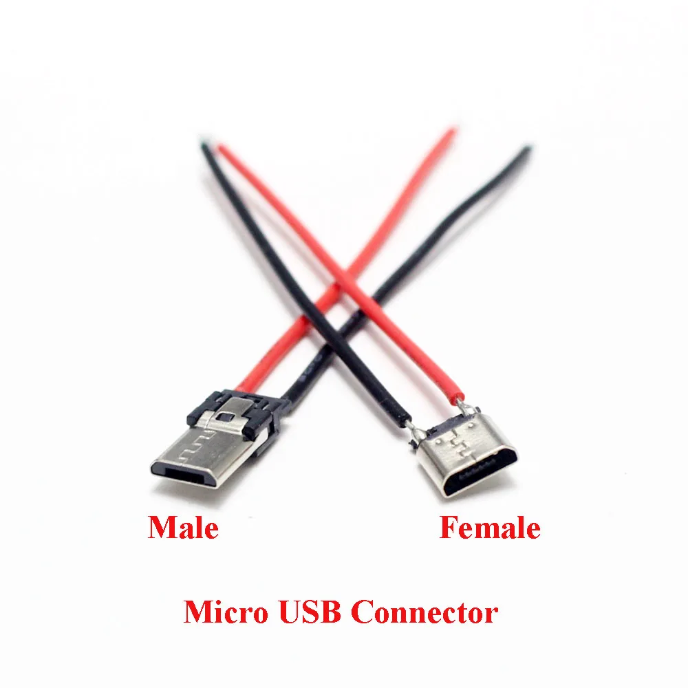 2/5 pz Micro USB Type-C 2pin orizzontale/verticale 2P semplice saldato maschio Plug-in Board ricarica rapida USB-C connettore