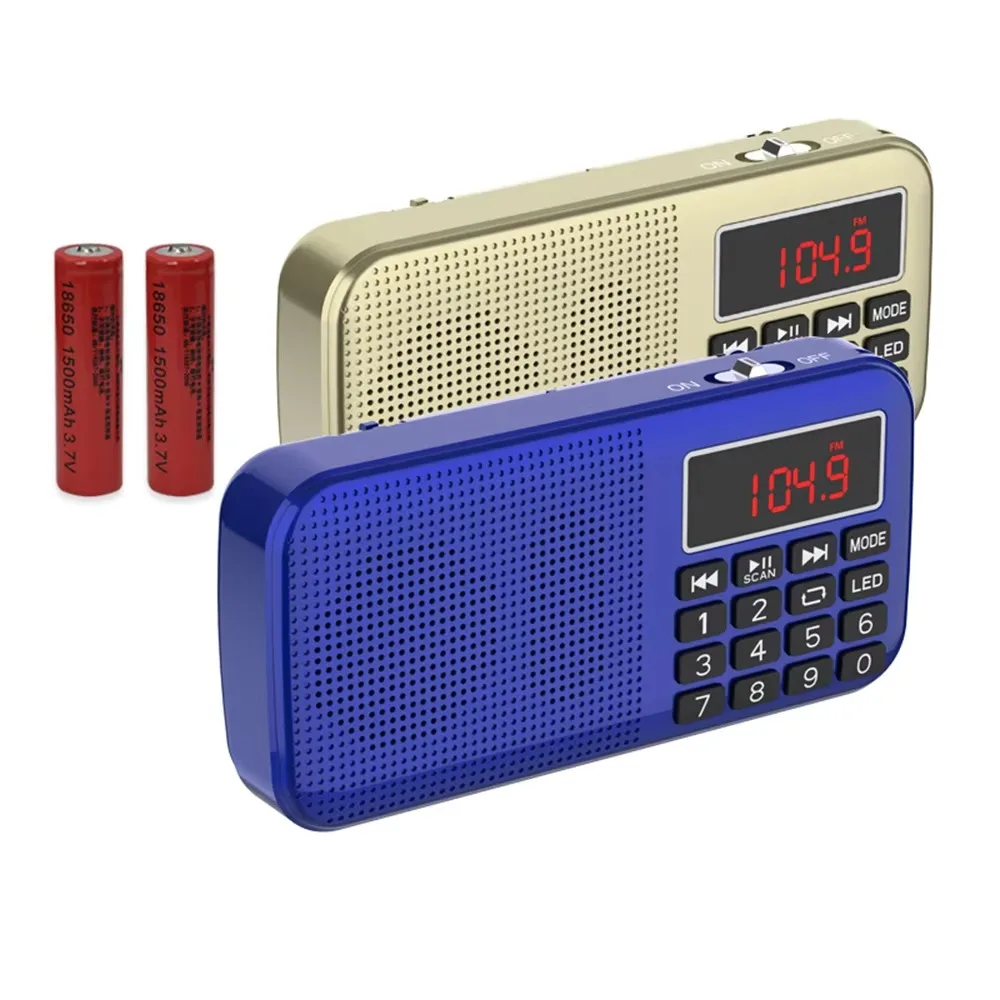 ポータブル Fm ラジオデジタル Mp3 ラジオ Led ディスプレイ充電式ラジオ USB Sd Tf Aux プレーヤー 2 スロット多機能スピーカー