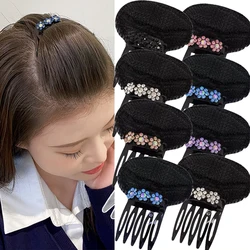 1pcs Rhinestone Invisible Fluffy Sponge Hair Clip Front Hair Line Volume Base Puff Cushion Hair Bun Hair Styling Hair Hairpin