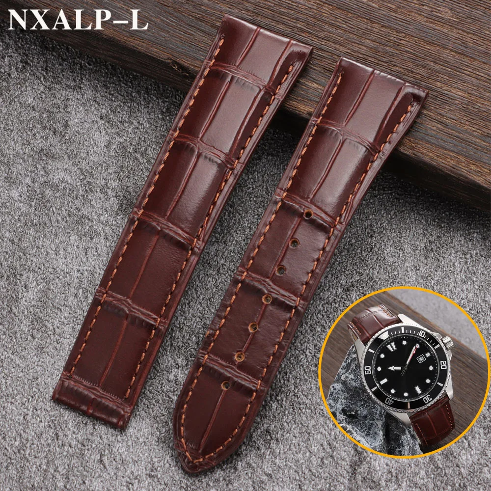 19mm 20mm 21mm 22mm Genuine Leather Strap for Omega Seamaster for Speedmaster Waterproof Calfskin Watch Band Women Men Bracelet