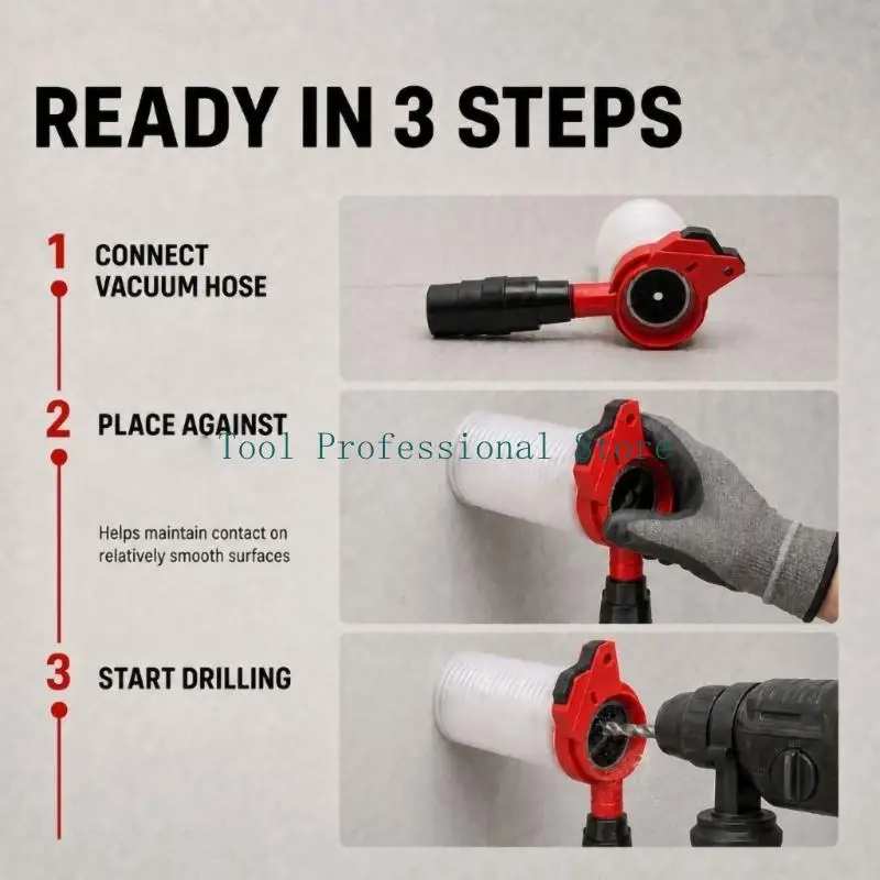 57QF Power Drill Dust Cover with Stepped Vacuum Hose Adapter Connection