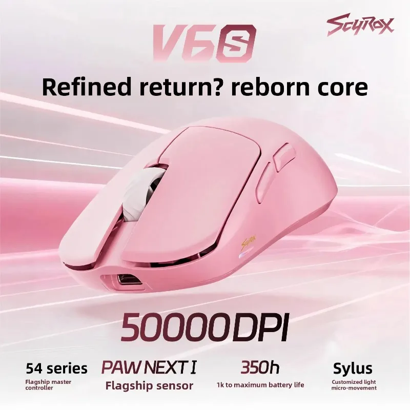 NEW Scyrox V6S Dual Mode Gaming Mouse,Wired & 2.4G Wireless, 5000 DPI Ultra Lightweight Game Mice with Custom Optical Switches