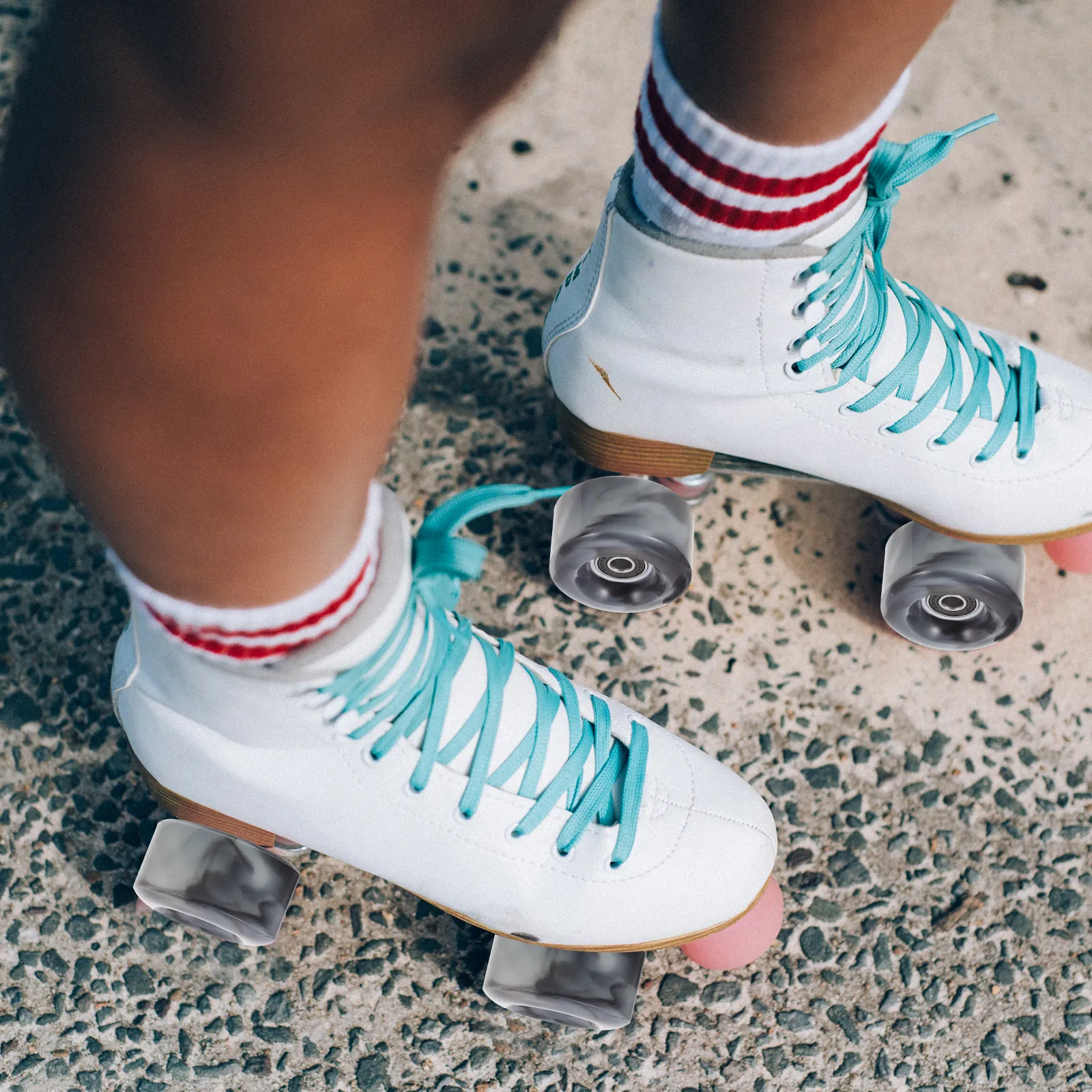 

4Pcs Roller Skating Wheels Tough Hardness Skating Wheels Ideal for Asphalt Concrete Streets Strong Grip Bright Design Roller