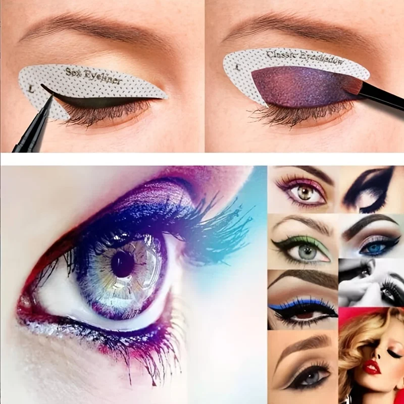 New Eyeshadow/Eyeliner Makeup Template Sticker Eye Makeup Template Sticker 4 Cards Pack 64 Cards