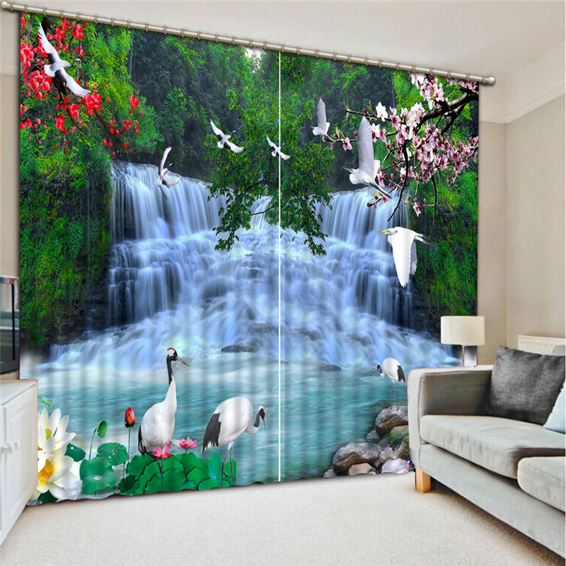 Luxury waterfall Window Curtain 3d curtains Blinds For Living Room Kids Bedroom Bathroom Kicthen Door Home Decor