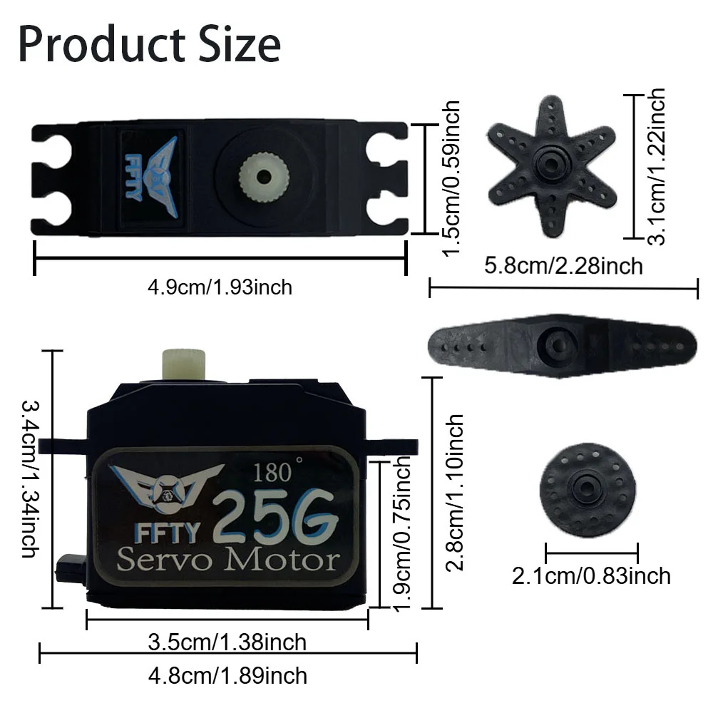 2/4 PCS 2G 25G Servo Digital Servo Micro Servo, 2G 25G Servo for RC Cars, Robots, Airplanes, Drones, Spacecraft Aircraft