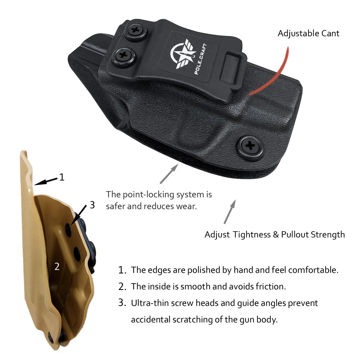 Pole. craft ruger lcp 2 holster iwb kydex für ruger lcp ii pistolen koffer-innen bund tragen holster ￨ruger lcp holster