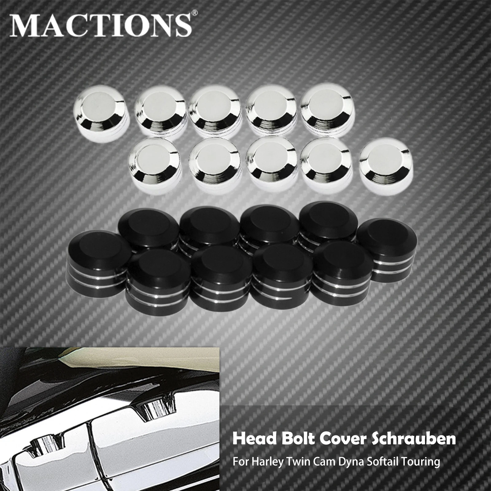 

10PCS Motorcycle Head Bolt Cover Schrauben Caps CNC Aluminum For Harley Sportster XL Touring Street Glide Dyna Softail Twin Cam