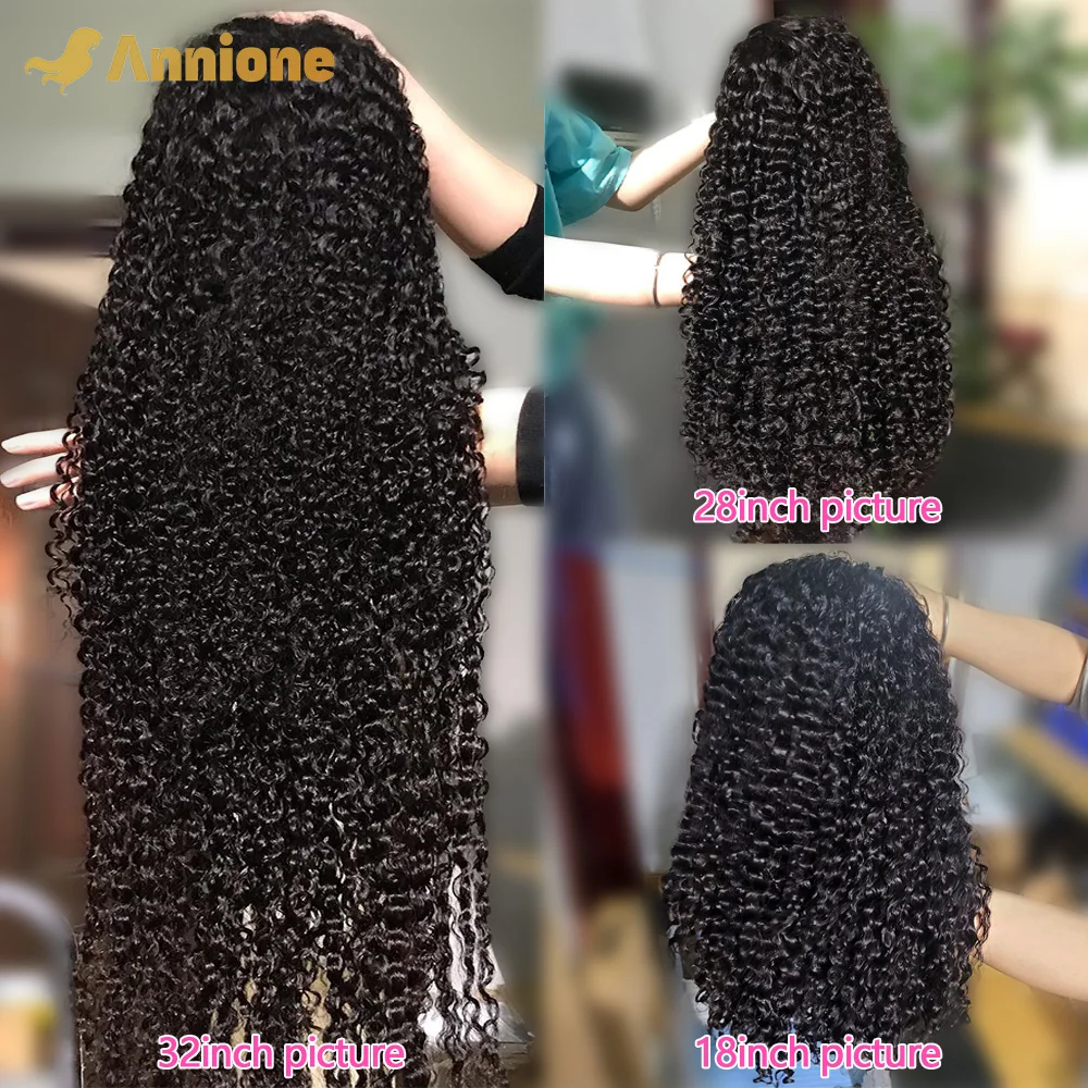 Annione 6x4 Glueless Wig Human Hair Ready To Wear 26 inch Deep Curly Wigs 6x4 Transparent Lace Closure Glueless Wigs Human Hair