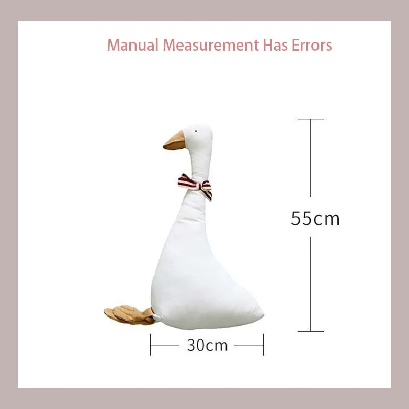 Nordic White Goose Plush Doll Squishy Cotton Linen Duck Stuffed Animal Toy Minimalist Companion Doll Cute Goose Cushion Gift