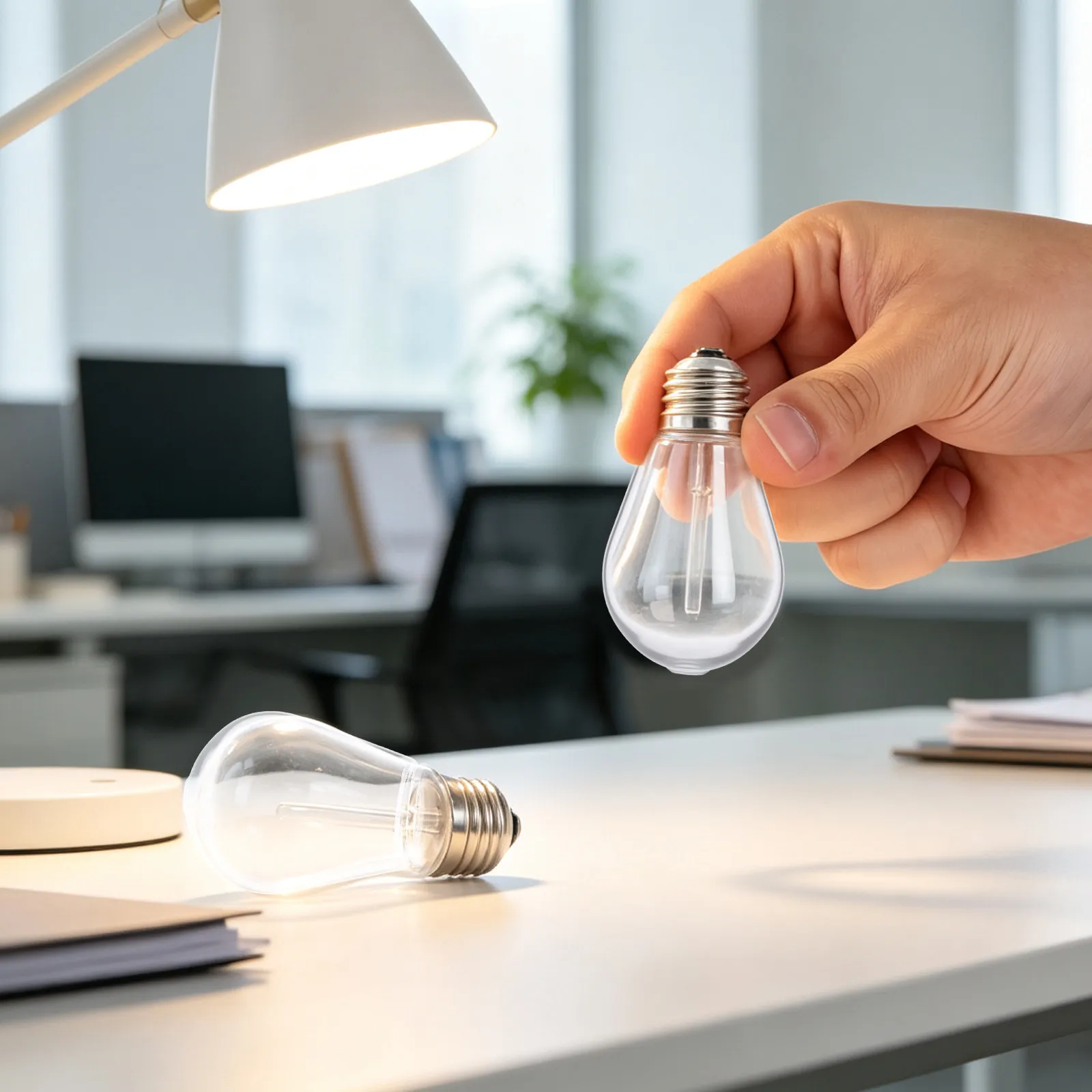20Pcs Clear Plastic Bulb Cover Pear-Shaped Transparent Lampshade E27 Base for String Lights Pendant Floor Lamp Bedroom Living