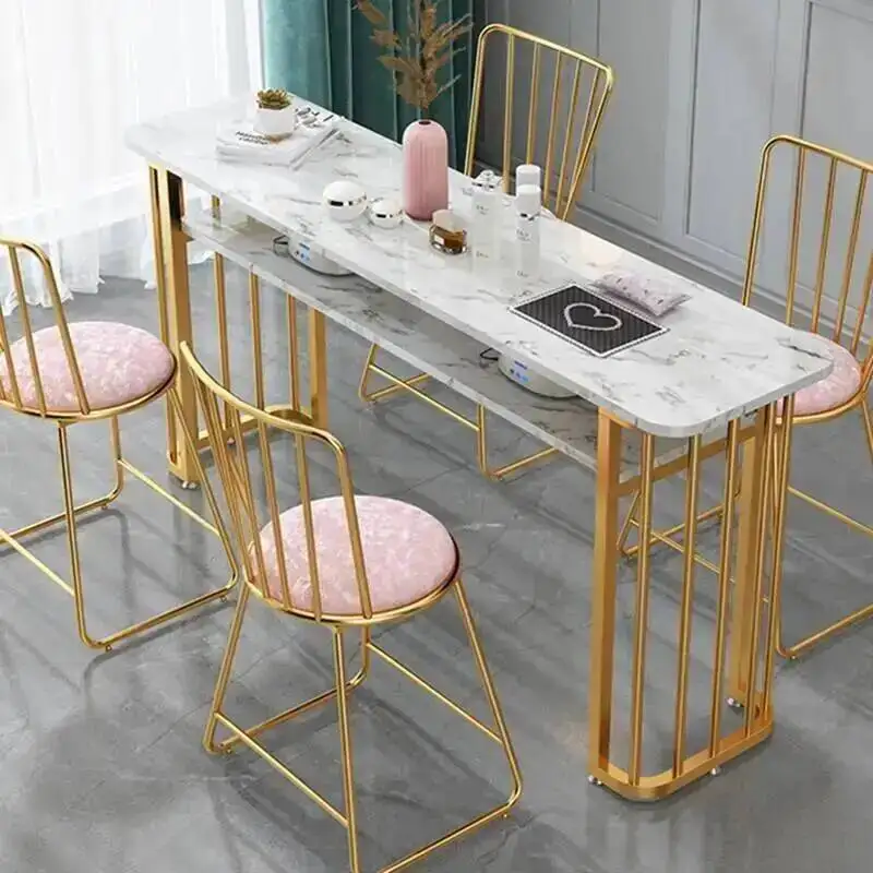 Escritorio de Manicura y pedicura estética para uñas, Mesa profesional para manicura, sala de estar, Mesa Simple, muebles de salón de Manicura LJ50MT