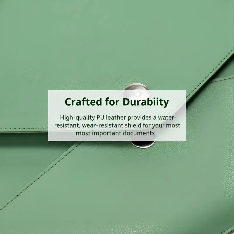 A4 Leather Document Storage Bag Briefcase Simple And Retro Single-layer Thick