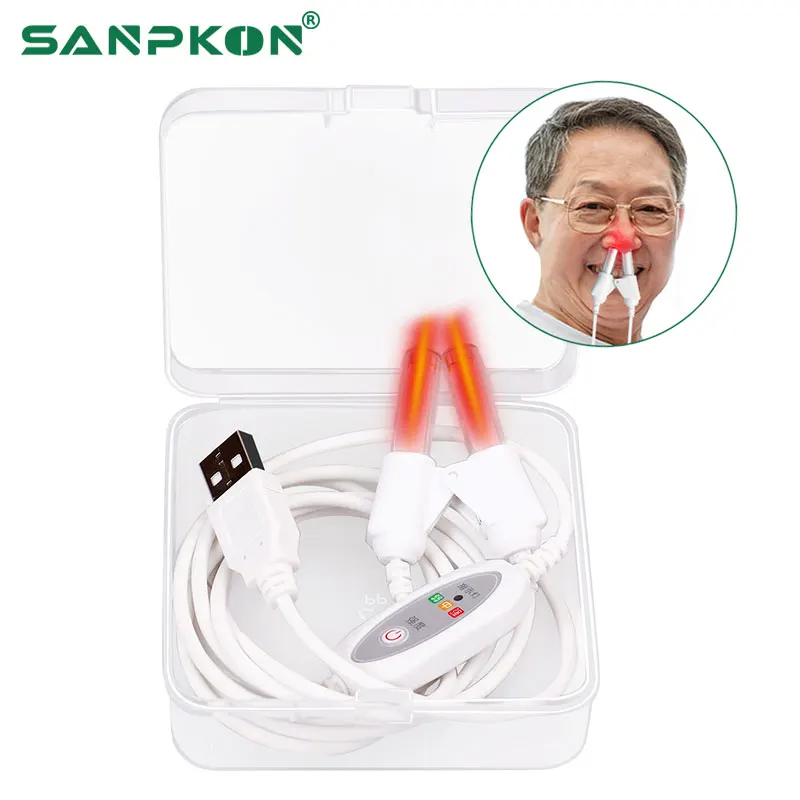 

650nm Low Frequency Pulse Laser Sinusitis Rhinitis Nose Therapy Device for Nasal Congestion Atrophic Rhinitis Allergic Rhinitis