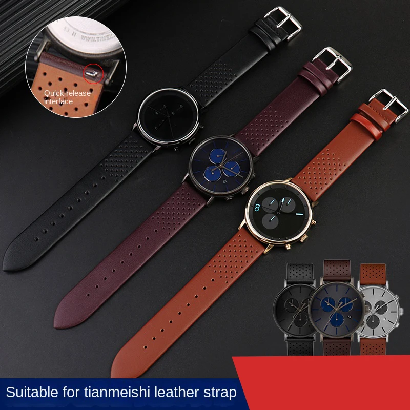 Bracelet For TIMEX TW2R79900/79800/80000 High Quality Genuine Leather Men's Watch band Quick Release 20mm Breathable Watch Strap