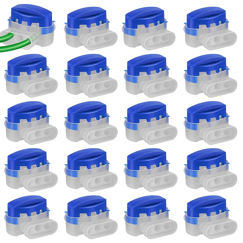 A20F-Cable Connector, 20 Pieces Cable Connectors For Robotic Lawnmower, Automower Waterproof Cable Clamps Connection Clamps