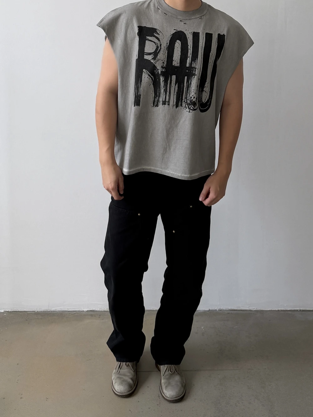 Yao Fashion Loose Oversize Tee Tops Vintage HipHop Washed Old Trend Cotton Men Clothing Tank Daily