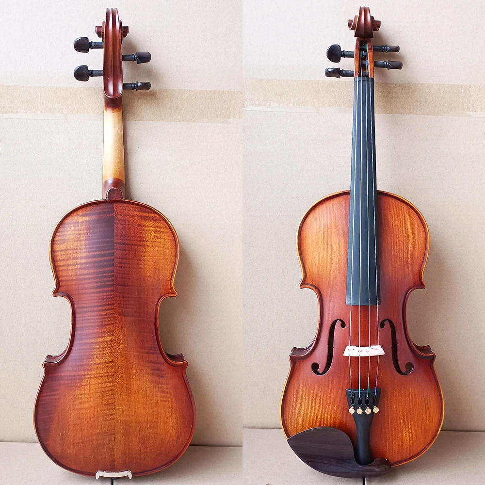 flame maple handmade Violin 4/4 size retro brown Stradivari Student beginner professional Violin musical instrument