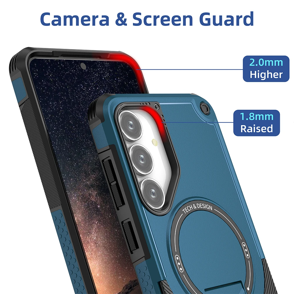 Antislip draadloos opladen case voor Samsung Galaxy S25 FE Edge S24 Ultra Plus A17 A56 A36 A16 A26 A35 A55 A15 A54 A14 telefoon tas