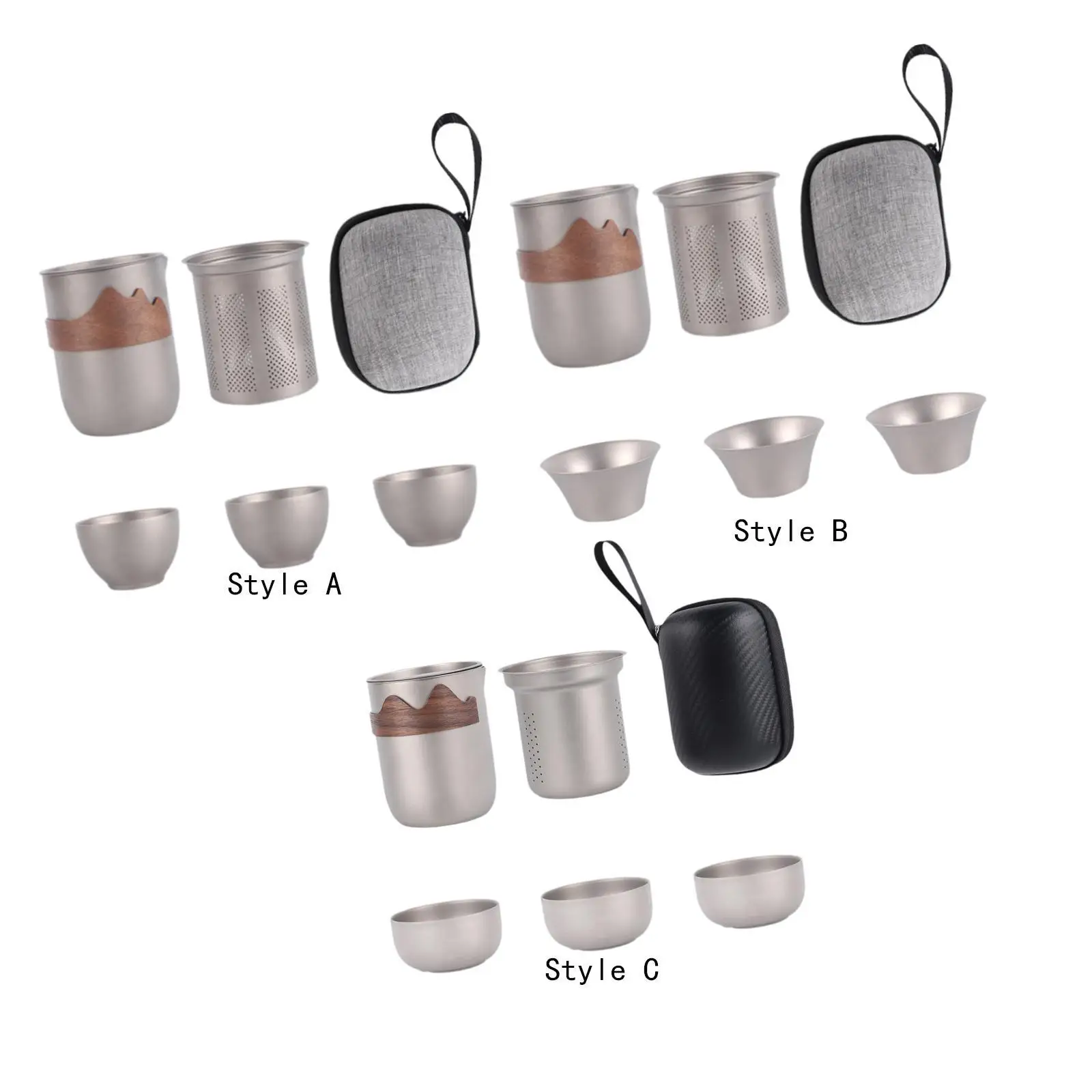 

Titanium Teapot Coffee Cup Set Travel Teapot for Travel Camping Picnic