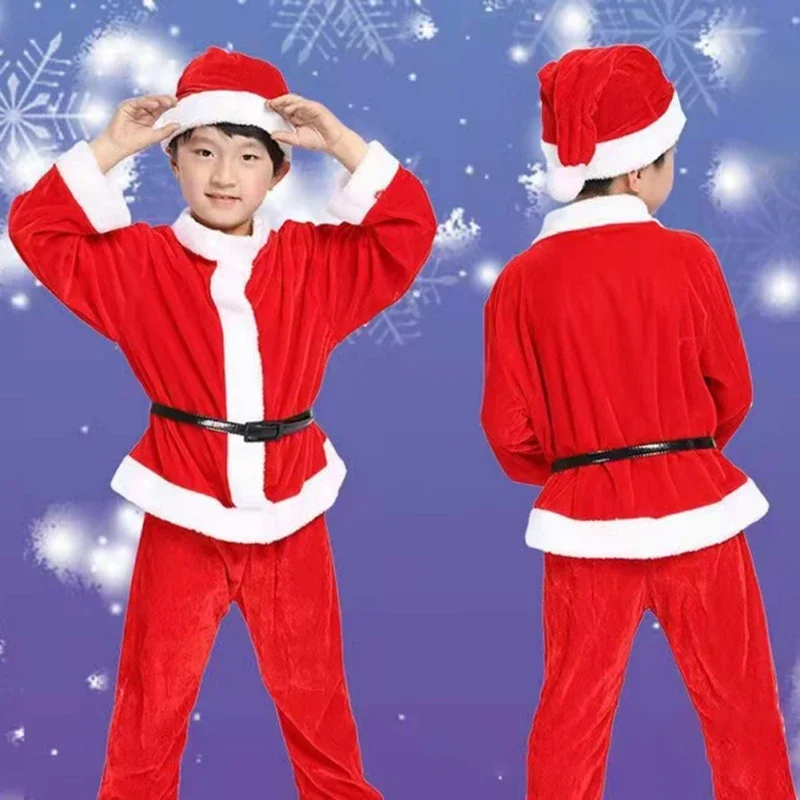 Vestiti per bambini di Natale Bambini Costume cosplay di Babbo Natale Ragazzi Vestiti a maniche lunghe Ragazze del bambino vestono Capispalla invernale infantile carino