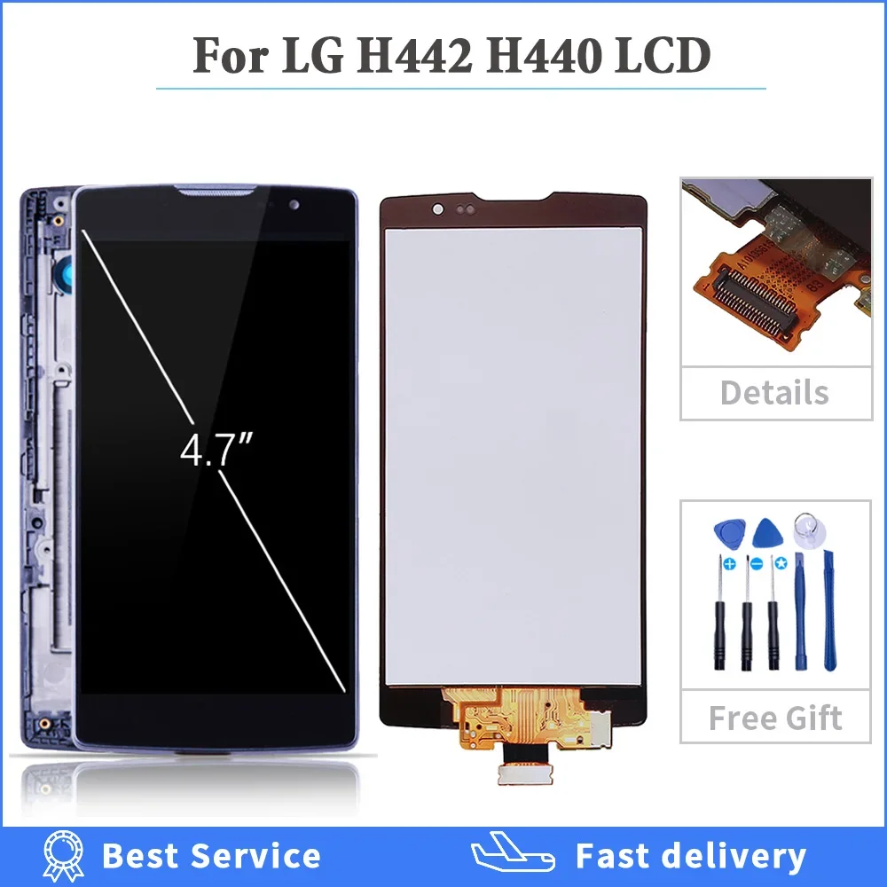 Black For LG Spirit LCD H442 H440 H440N H440T LCD Display Touch Screen Digitizer Replacements h422 LCD For LG Spirit Display