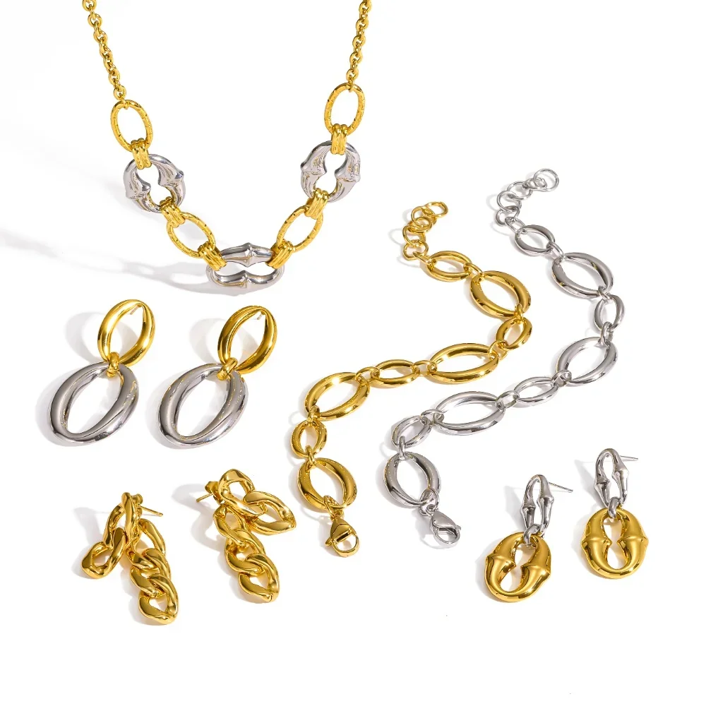 Fashion Double Circle Earrings for Women 316L Stainless Steel Waterproof Luxury Hollow Geometric Jewelry