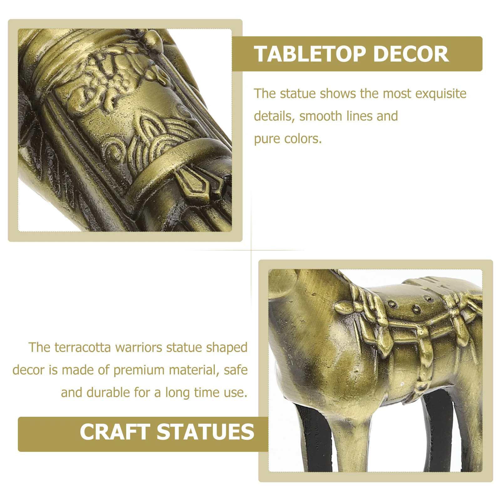 

1Set Terracotta Warriors Shaped Ornament Retro Emperor Statue Creative Alloy Craft Desktop Decor Vintage Warriors Statue