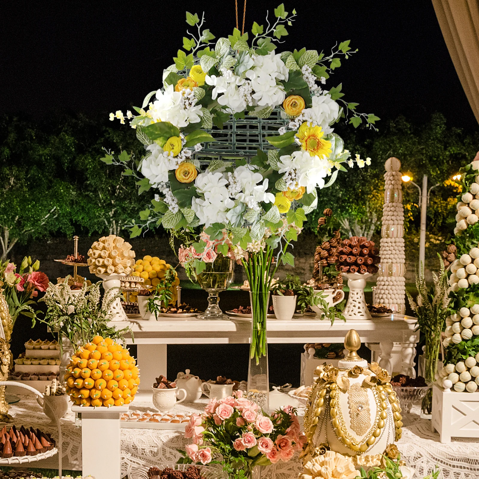 

40Cm Ball Holder Frame For Artificial Boxwood Topiary Grass Balls Wedding Party Arrangement Rack Support Cage Stand