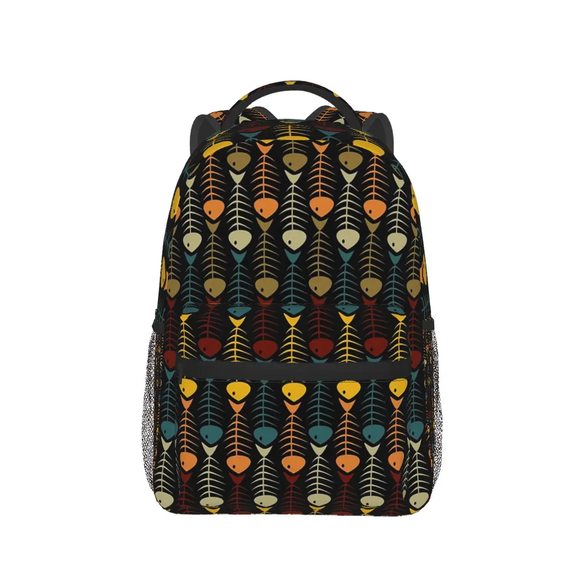 

Colorful Fishbone Fish Pattern Backpack Hot Sale Daypack Large Capacity Children BookBag School Bag Shoulder Bags for Men Women