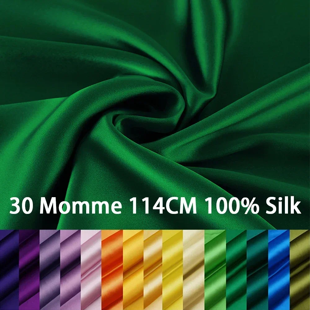 100% Pure Silk Fabric 114CM Width 30 Momme Natural Mulberry Silk Fabric High-quality Plain Crepe Satin