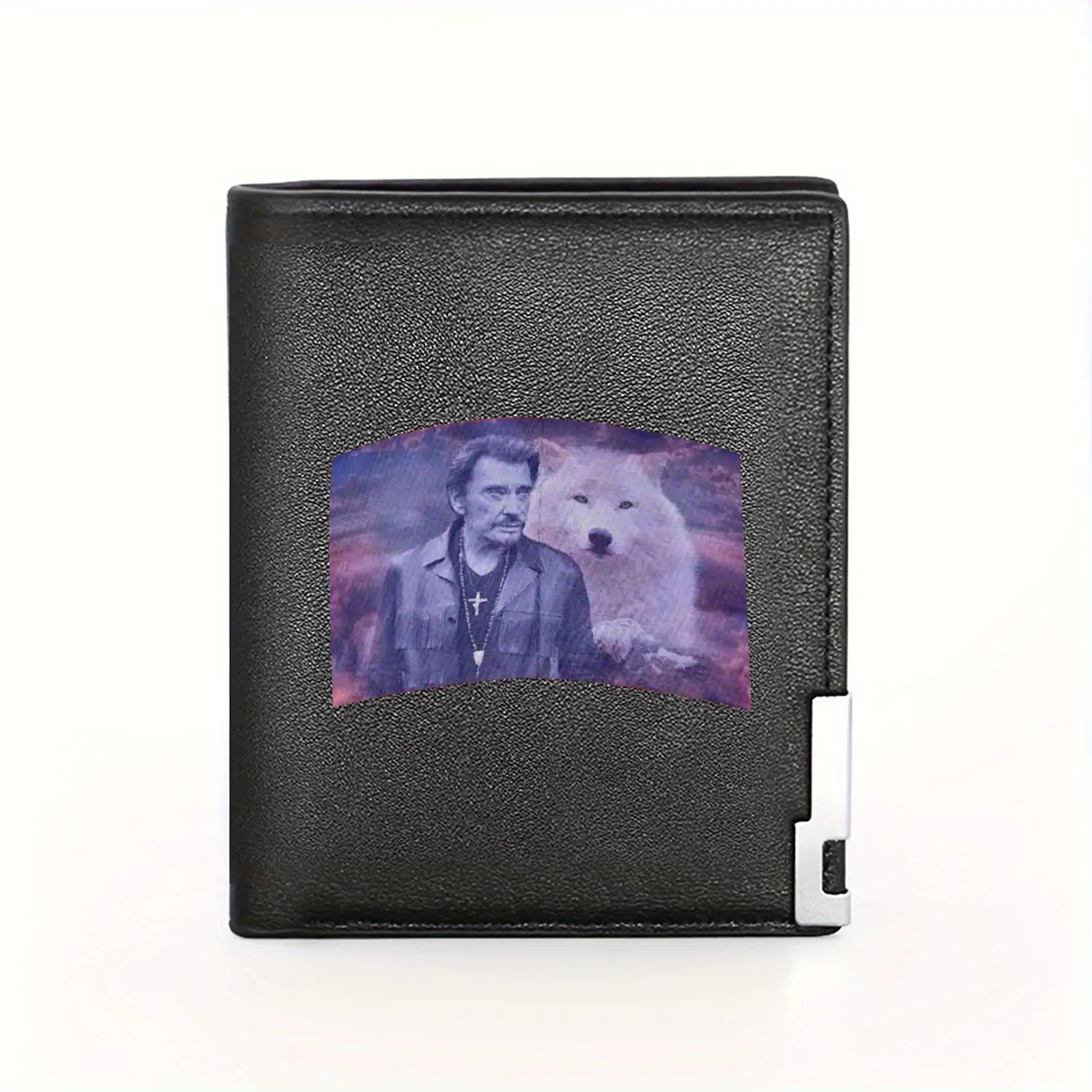 Wolf and Man Artistic Wallet Design Business Mens Casual Elegant Simple Practical Quality Wallet Stylish Printing Graphic Creati