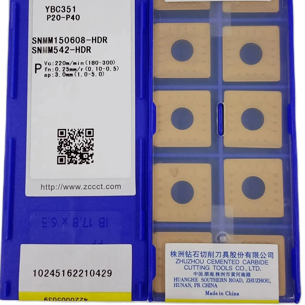 

ZCC SNMM150608-HDR YBC351 Turning tools insert for processing steel SNMM542 HDR 10pcs/box SNMM