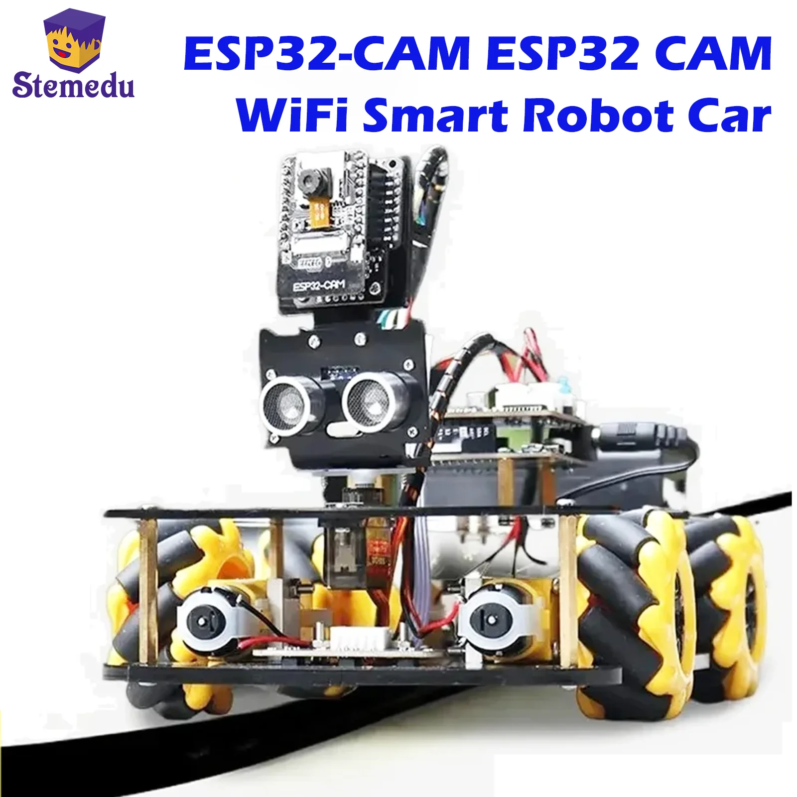 ESP32-CAM ESP32 CAM WiFi Smart Robot Car Starter Kit Programming Educational Learning TT Motor Mecanum Wheel Chassis Kit Ultraso