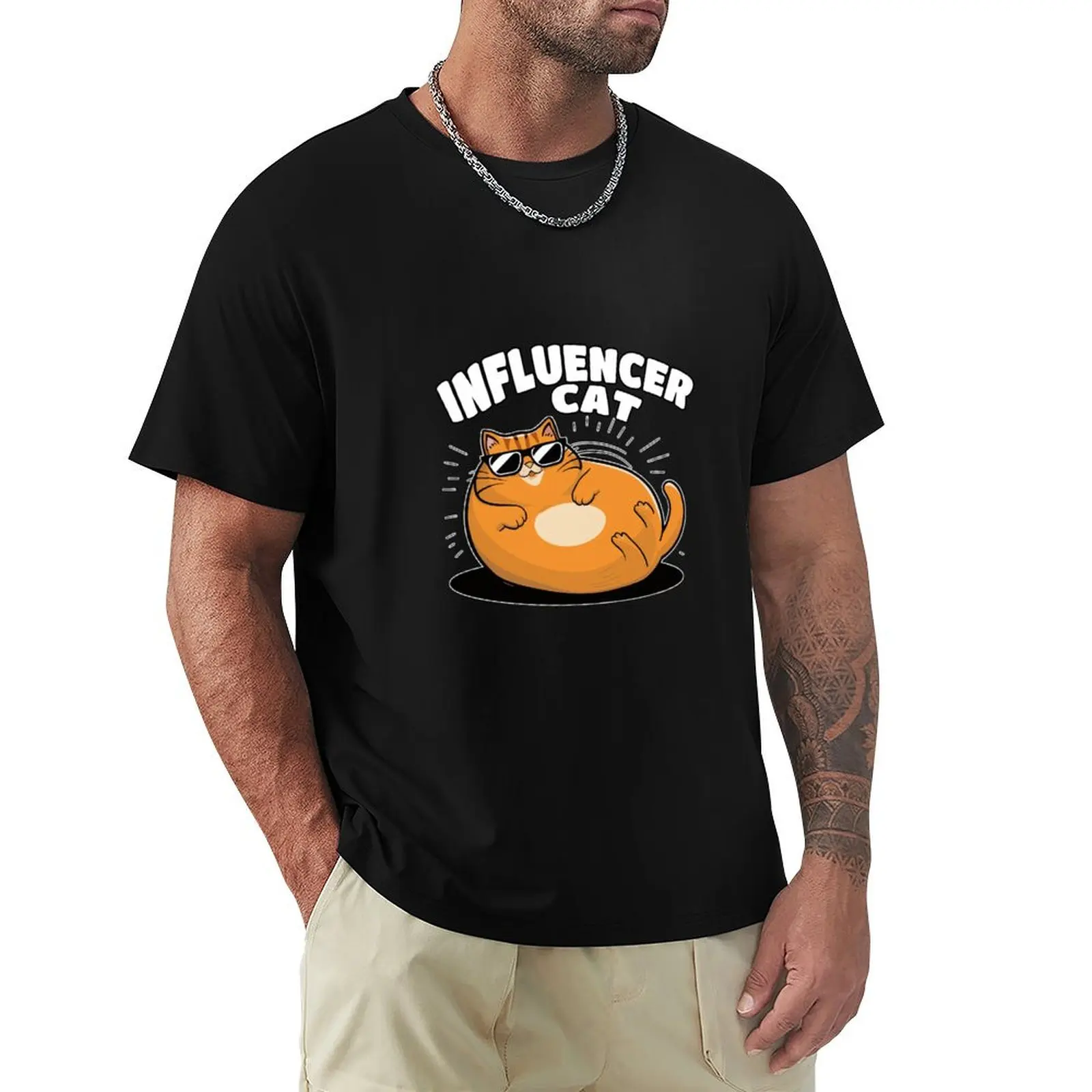 T-shirt amusant pour chat influenceur, léger et décontracté, idéal pour l'été