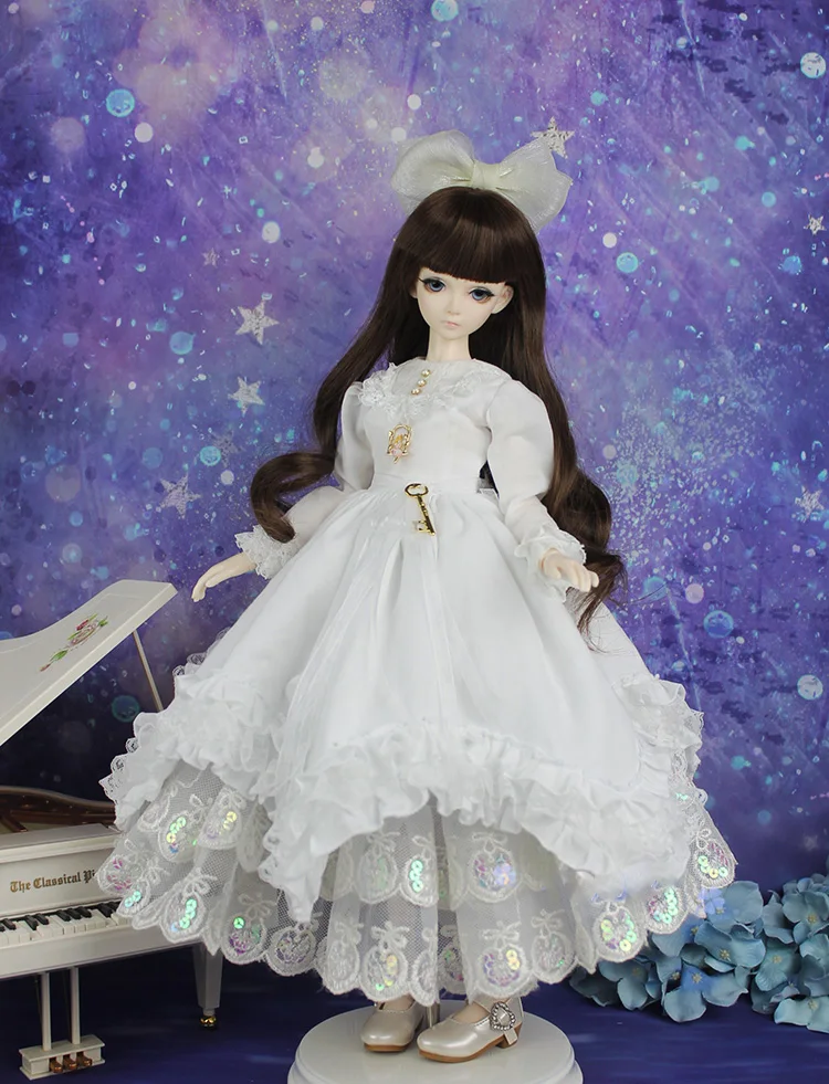 

BJD doll clothes suitable for 1/3 1/4 1/6 size cute dress white skirt palace retro 1/3 1/4 1/6 clothes doll accessories